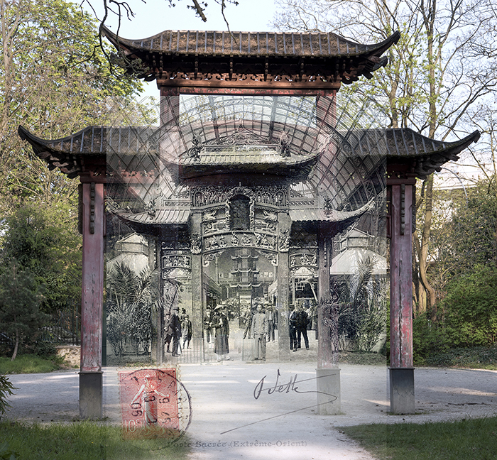 Porte sacrée chinoise du Jardin Tropical - exposition coloniale au Grand-Palais à Paris en 1906